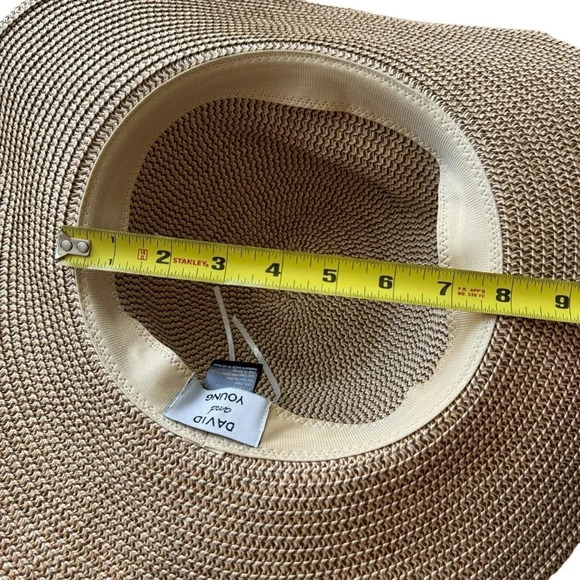 David and Young Sun Hat Floppy Straw Woven Beach One Size - Picture 6 of 7